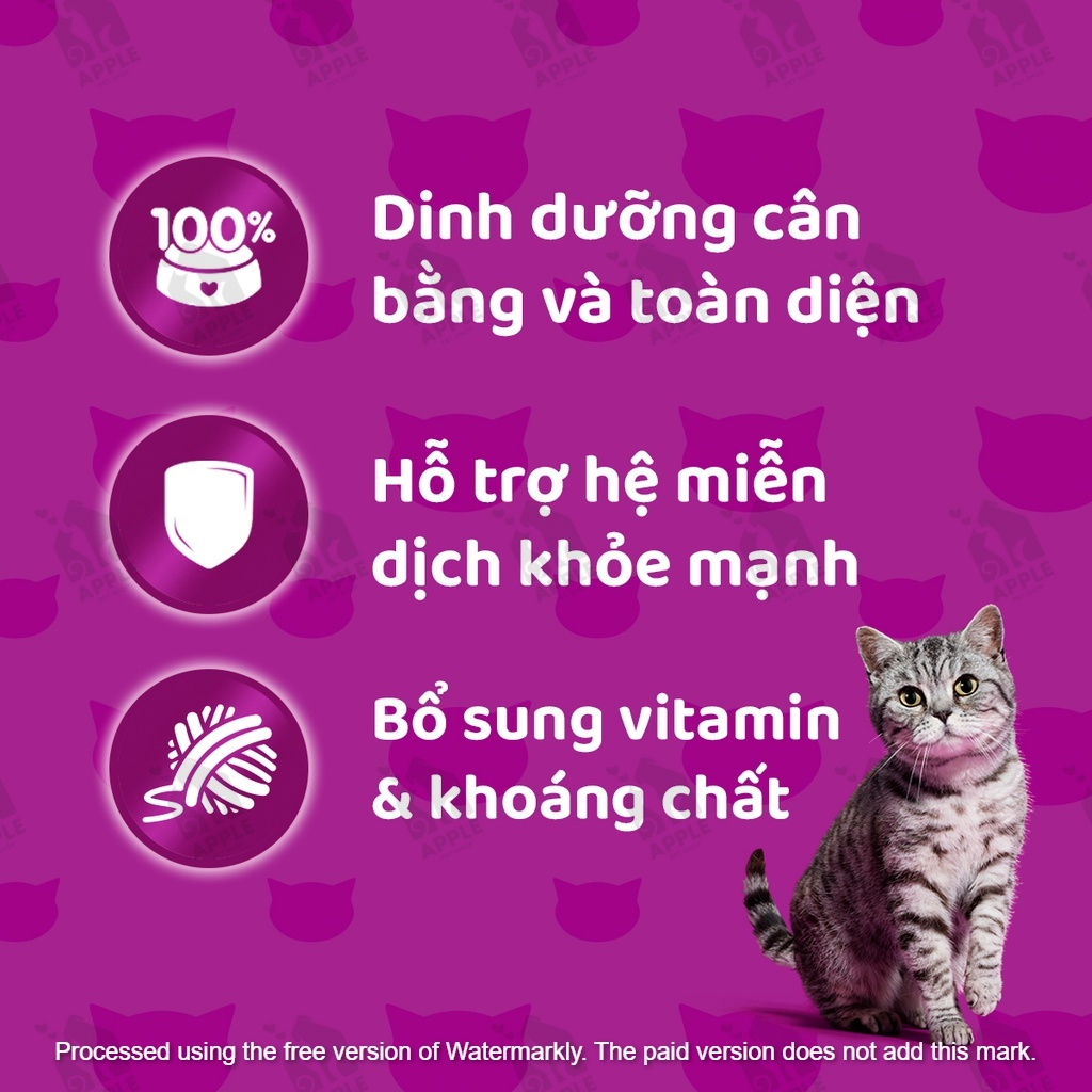 Pate cao cấp cho mèo Whiskas - Đủ mùi vị.