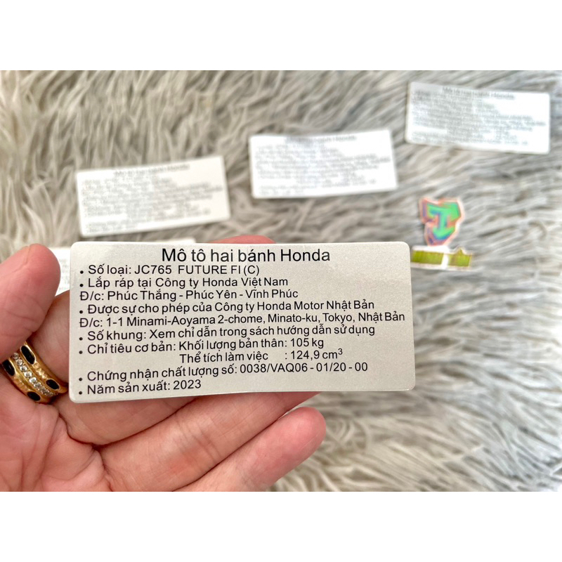 Bộ tem thông số zin Future 125i 2022-2023, hàng zin chuẩn nét