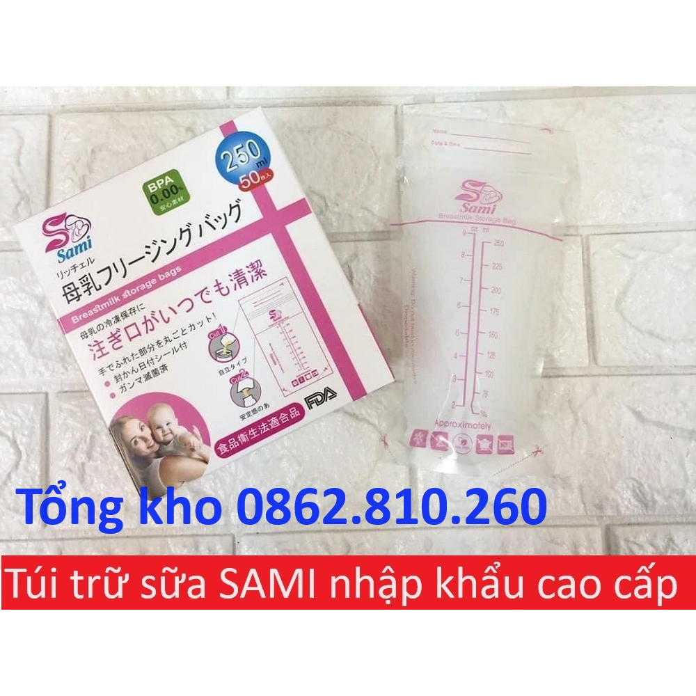 Túi chữ trữ sữa sami 250ml