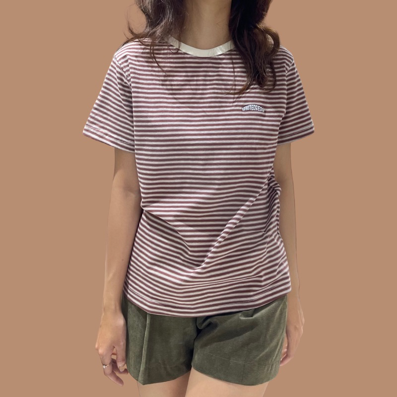 ÁO THUN THÊU LOGO SỌC ĐỎ