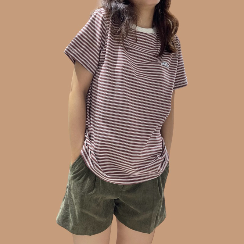 ÁO THUN THÊU LOGO SỌC ĐỎ