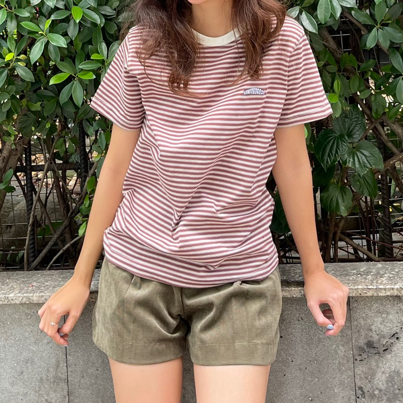 ÁO THUN THÊU LOGO SỌC ĐỎ