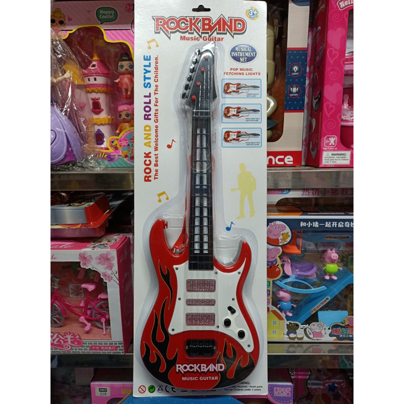 929A-2 Rock Band Music Đồ Chơi Đàn Guitar Có Đèn Sáng, Tặng Pin