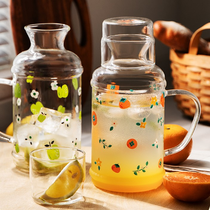 Bình nước thủy tinh giữ nhiệt cao cấp in hình trang trí