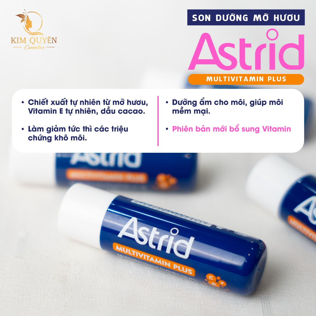 Son Dưỡng Môi Astrid Son Bóng Mỡ Hươu Tẩy Tế Bào Da Chết Môi Không Màu Cấp Ẩm