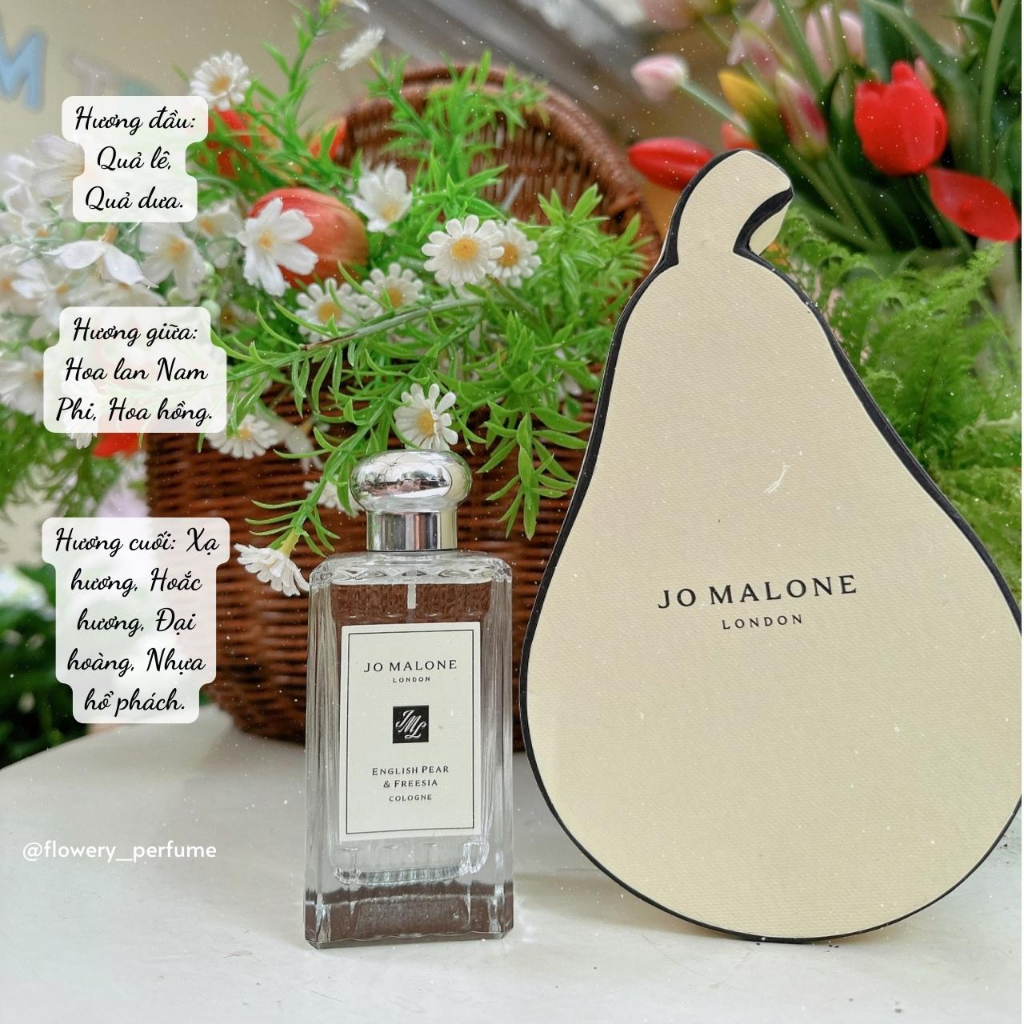 Nước Hoa Unisex Nam Nữ Jo Malone English Pear & Freesia Cologne - Nhẹ Nhàng, Sang Trọng, Nàng Thơ - 2ml/5ml/10ml FLOWERY