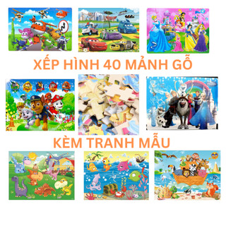 Tranh Xếp Hình 40 Mảnh Gỗ Có Khung/Đồ Chơi Xếp Hình/Ghép Hình Cho Bé Tư Duy/Puzzle 40 Mảnh Gỗ/Tranh Cho Bé Từ 2+
