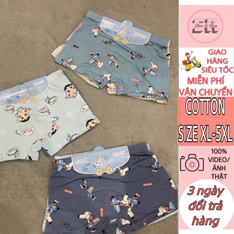 Set 2 quần lót bé trai thun lạnh co giãn mềm mát hoạ tiết đáng yêu