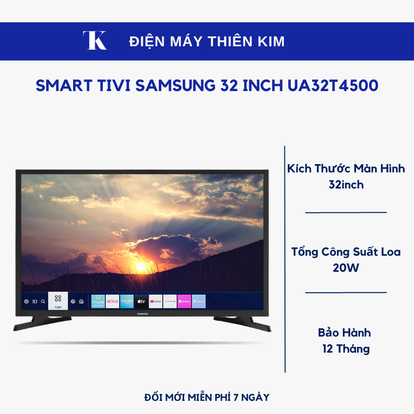 Smart Tivi Samsung 32 inch UA32T4300 - Bảo Hành 12 Tháng Toàn Quốc