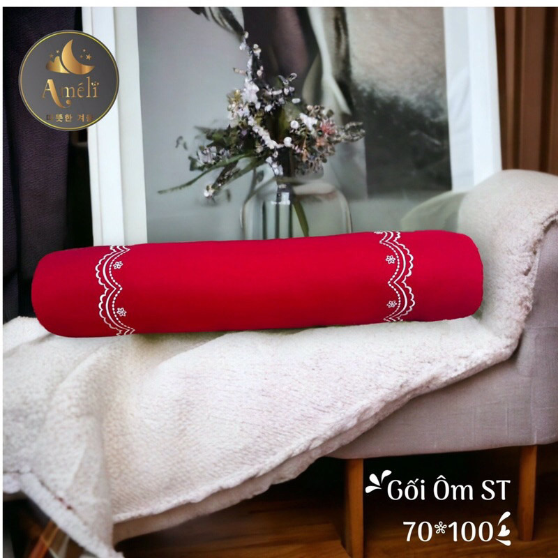 Vỏ Gối Ôm Satin Lụa Thêu