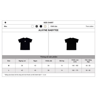 Áo thun cotton basic Alkyne Baby Tee