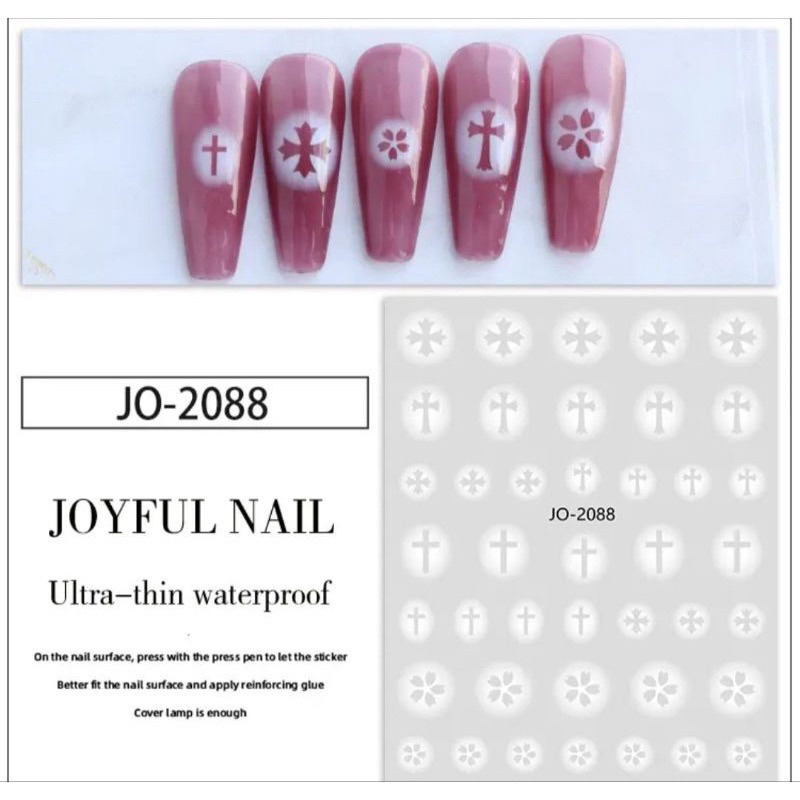 Sticker dán móng tay nail mẫu ombre trắng hình ngôi sao hoa nơ