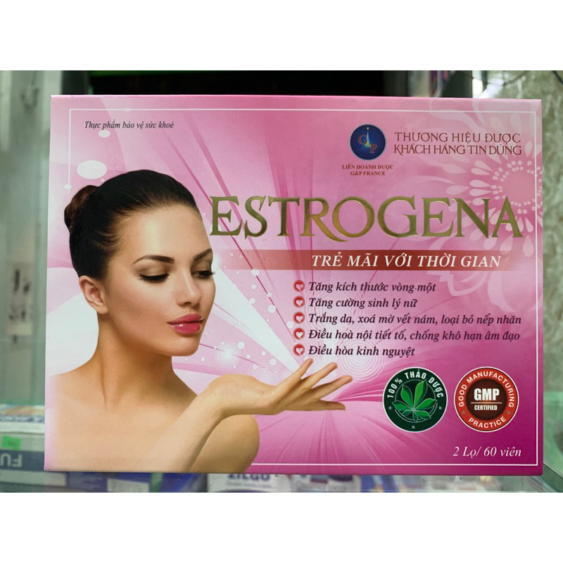 ESTROGENA hỗ trợ tăng cường sinh lý nữ,làm tăng kích thước săn chắc vòng 1( sản phầm dùng được cho người u nang u xơ )