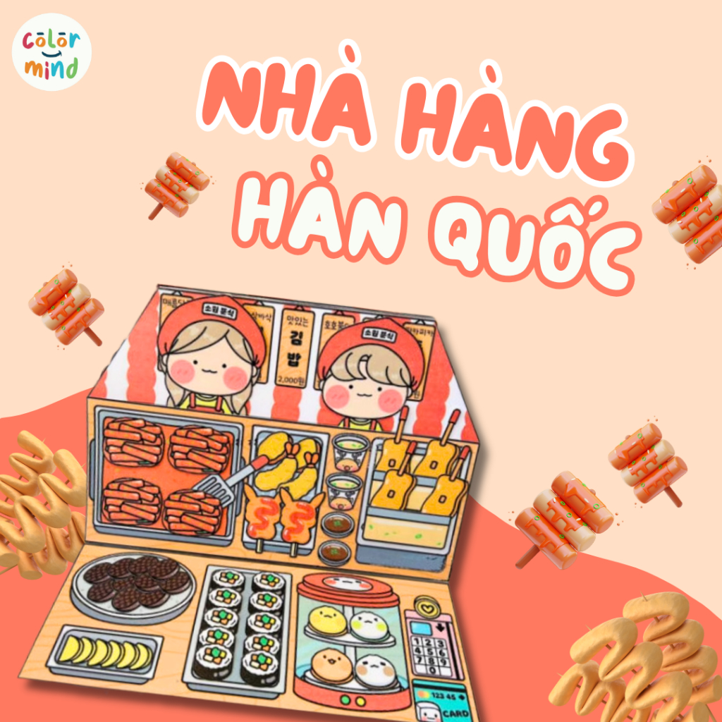 Đồ Chơi Sticker - Hình Dán Sticker - Cửa hàng bánh quế - Cửa hàng Gà Rán - Nhà hàng Hàn Quốc - Ngôi nhà của Kuromi