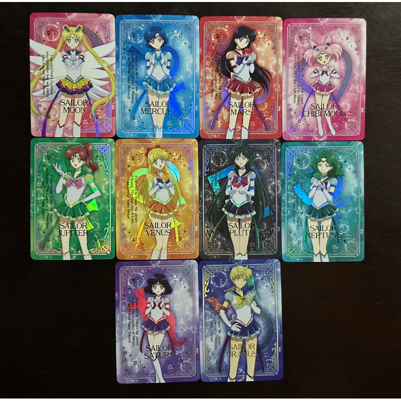 Bộ card bo góc 10 chiến binh thủy thủ mặt trăng Sailormoon Eternal với hiệu ứng Hologram