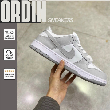GIÀY SB DUNK XÁM TRẮNG GREY DA THẬT SC LAI AU [ FREESHIP + BOX ]