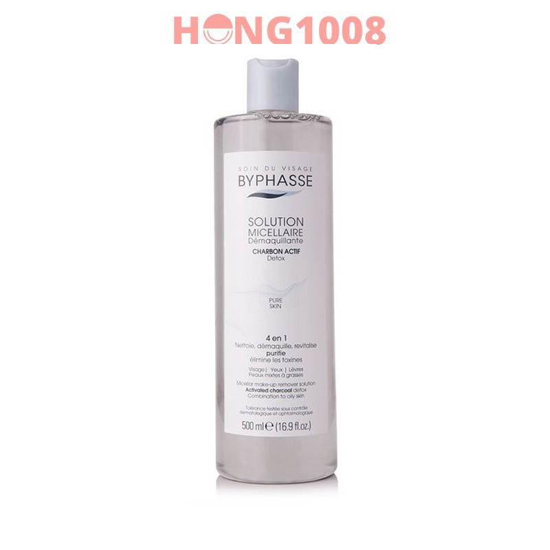 Nước Tẩy Trang Byphasse Solution Micerallaire Charbon Actif Than Hoạt Tính Cho Da Nhạy Cảm 500ml shop Hong1008