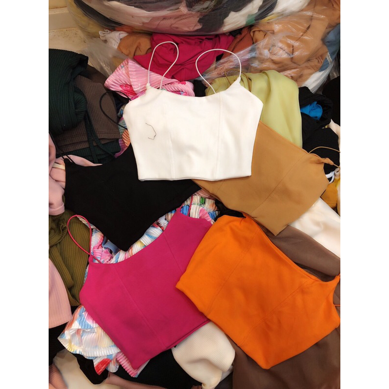 Áo 2 LỚP Croptop hai dây chất cotton co dãn