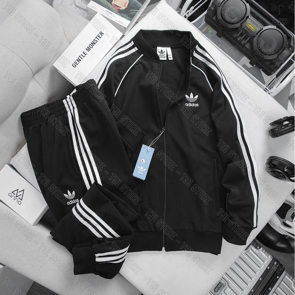Áo Khoác Thể Thao ba Sọc Adidas Nam Nữ Thun Poly dày dặn