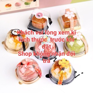 Hộp cầu, hộp pet tròn vuông vàng, đen đựng bánh trung thu Đài Loan 50c