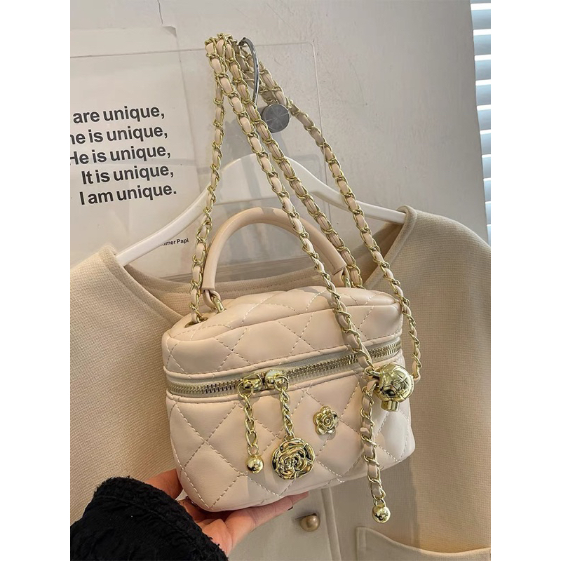 Túi Xách Nữ Tiểu Thư Điệu Đà 2 Quai Xách Tay Và Đeo Chéo Màu Hồng Đen Trắng Size To và Bé Phong Cách Hàn Quốc Nhẹ Nhàng