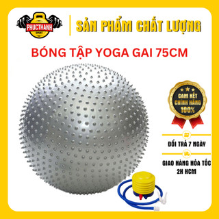 Bóng tập Yoga gai 75cm màu xám