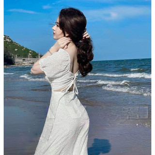 ĐẦM MAXI TAY PHỒNG ĐAN LƯNG SAU