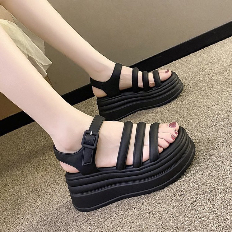 Dép Sandal Nữ Đế Cao 6cm Thời Trang Chất Da Siêu Mềm Đẹp Mới