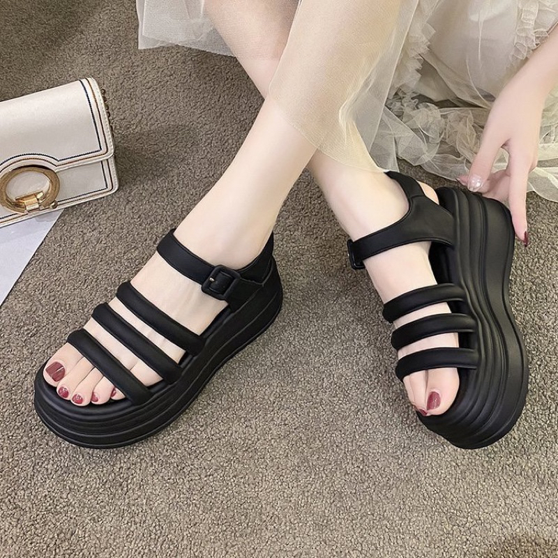 Dép Sandal Nữ Đế Cao 6cm Thời Trang Chất Da Siêu Mềm Đẹp Mới