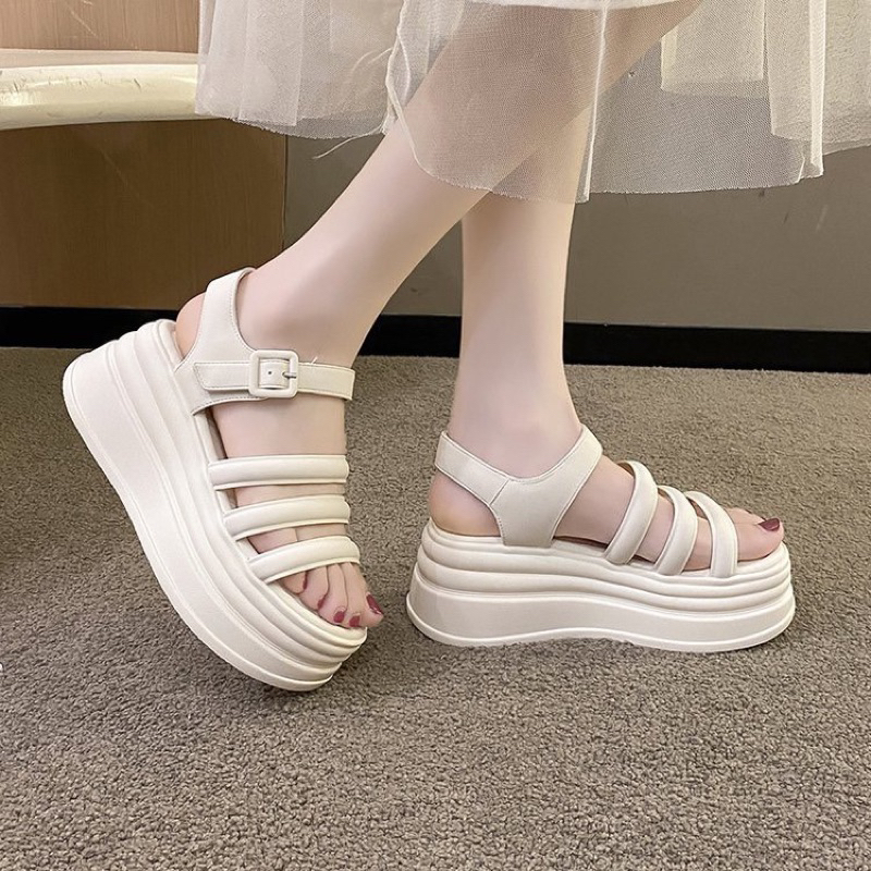Dép Sandal Nữ Đế Cao 6cm Thời Trang Chất Da Siêu Mềm Đẹp Mới