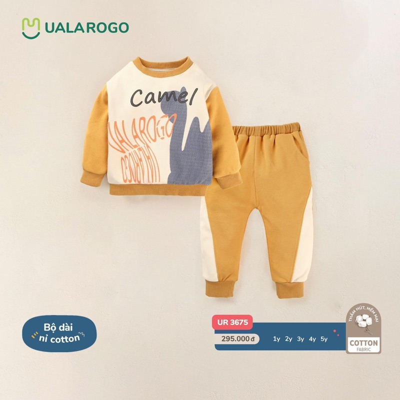 UALAROGO - Bộ cài vai Ualarogo vải nỉ cotton cho bé