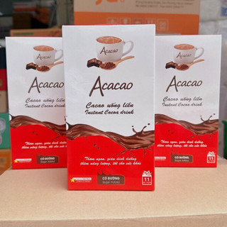 1hộp.x 11 bịch. hộp cacao hòa tan có đường acacao, bột ca cao uống liền tiện lợi, dinh dưỡng
