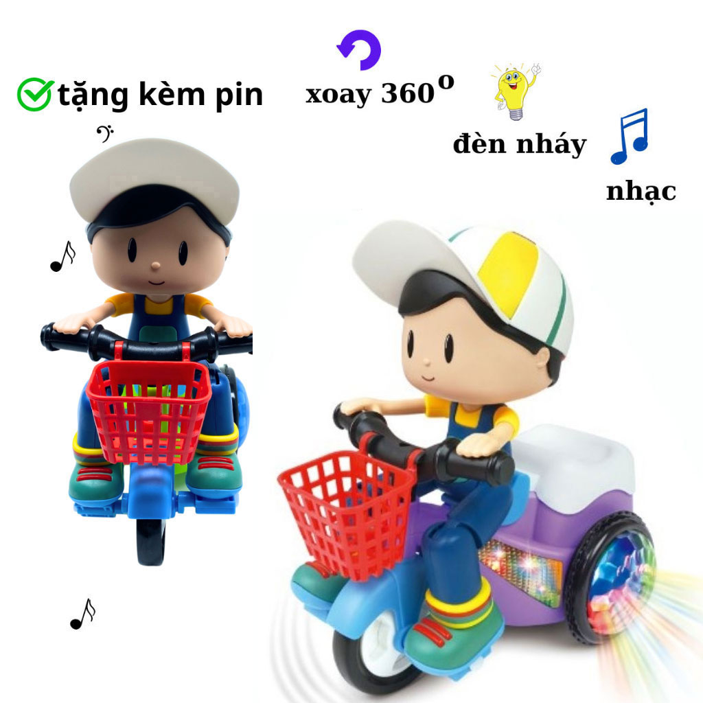 Đồ Chơi Chú Bé Shipper Có Nhạc Có Đèn Quay 360 Độ - Dừa Shopkids