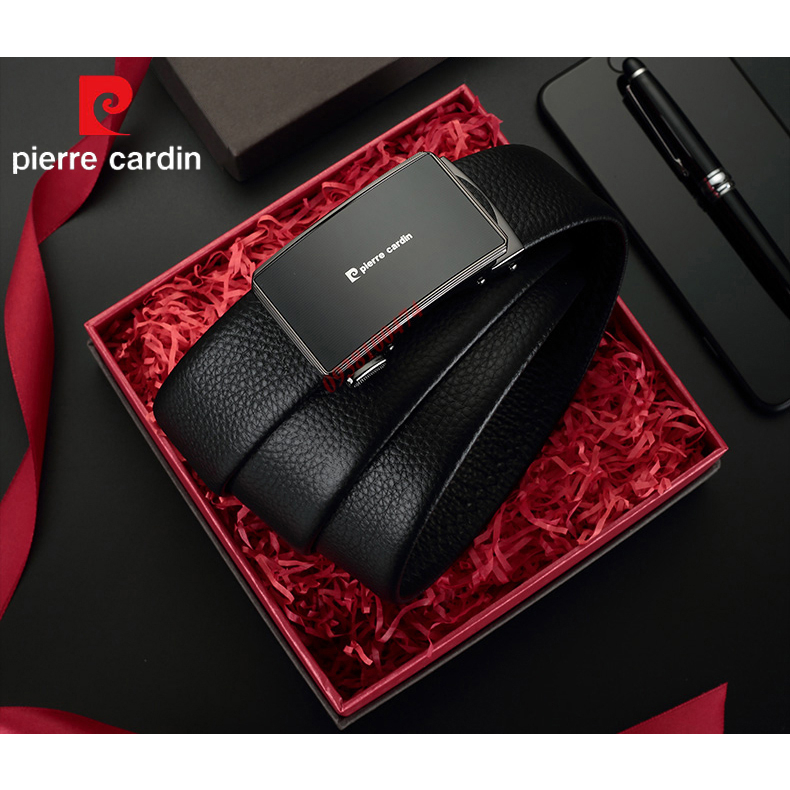 Dây nịt Pierre Cardin nam chính hãng dây da bò thật khóa chốt tự động PCJ1080