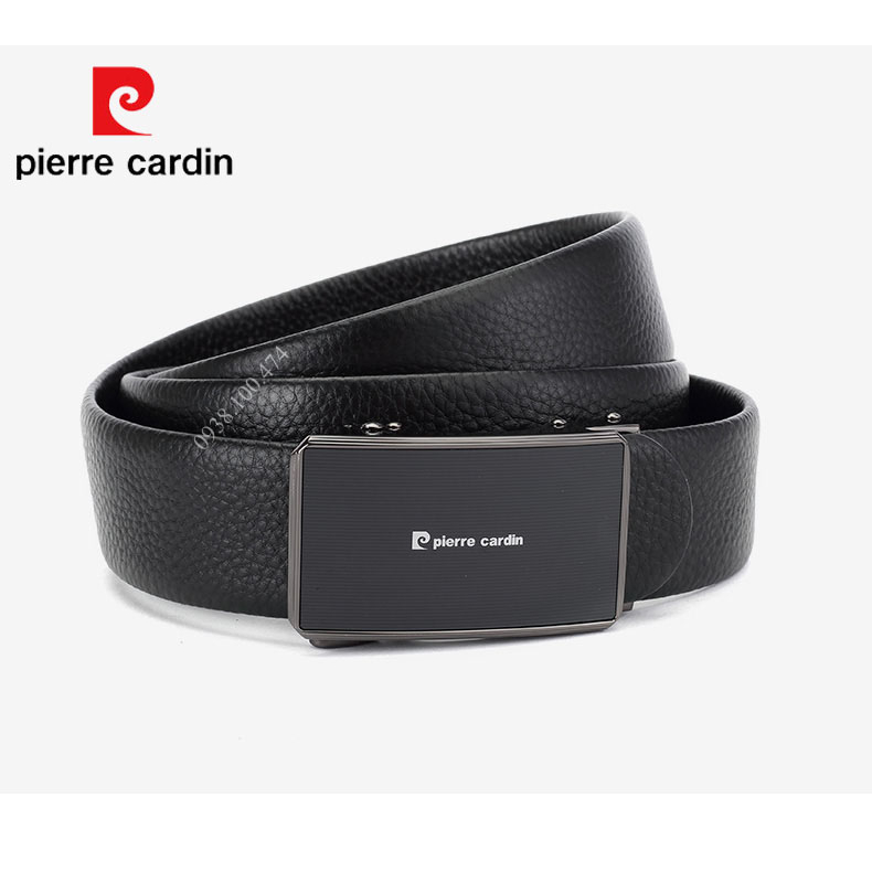 Dây nịt Pierre Cardin nam chính hãng dây da bò thật khóa chốt tự động PCJ1080