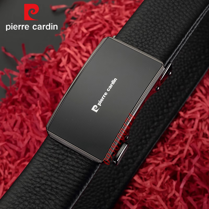 Dây nịt Pierre Cardin nam chính hãng dây da bò thật khóa chốt tự động PCJ1080