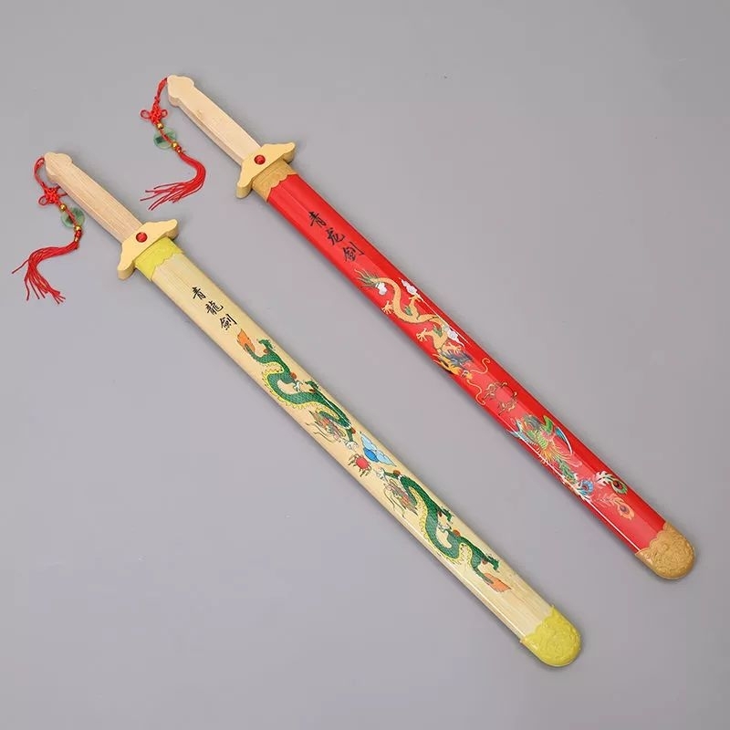 Đồ Chơi Trẻ Em: Kiếm Gỗ Tre Và Nhựa Hình Rồng Siêu Đẹp, An Toàn Cho Bé