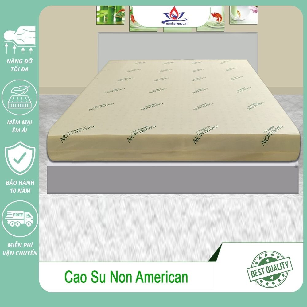 [1M6x2Mx10CM] NỆM CAO SU NON AMERICAN, BẢO HÀNH XẸP LÚN