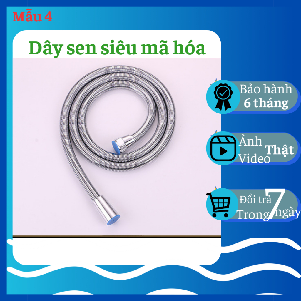 Dây sen inox 304, dây sen tắm chống xoắn, dây sen lõi rút 3 lớp, dây sen tắm inox 3 lớp siêu bền, dây sen tắm cao cấp si