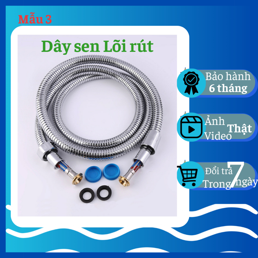 Dây sen inox 304, dây sen tắm chống xoắn, dây sen lõi rút 3 lớp, dây sen tắm inox 3 lớp siêu bền, dây sen tắm cao cấp si