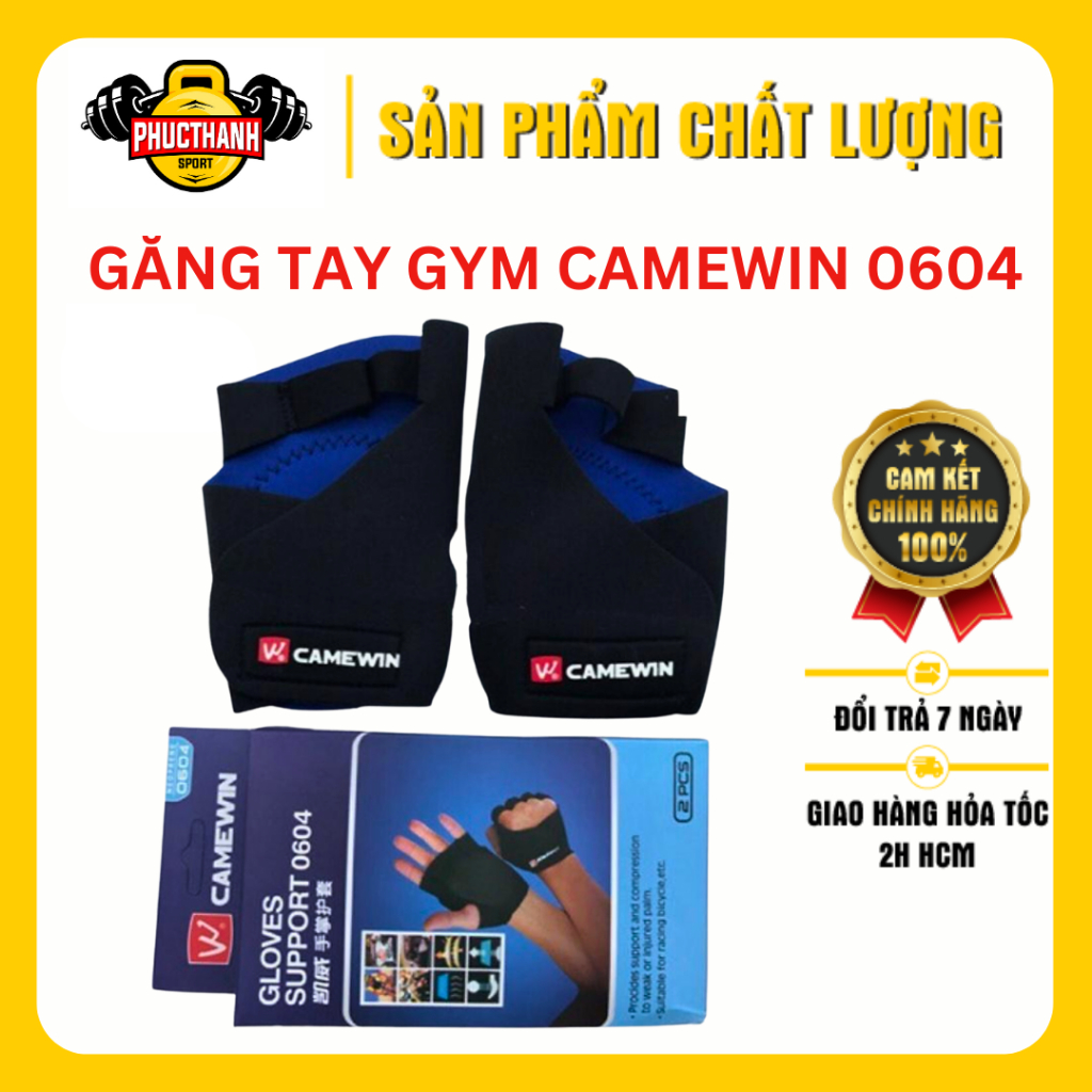 Găng tay tập gym Camewin 0604 xanh đen