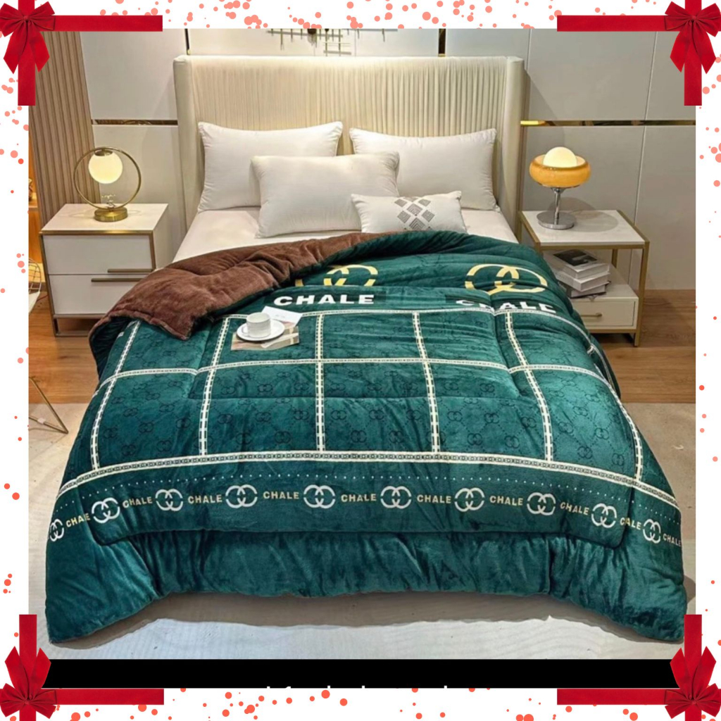 Chăn nỉ lông cừu YUKI cao cấp chính hãng, Mền siêu ấm áp dày mịn kích thước 2mx2m2 nặng 3.5-3.7kg
