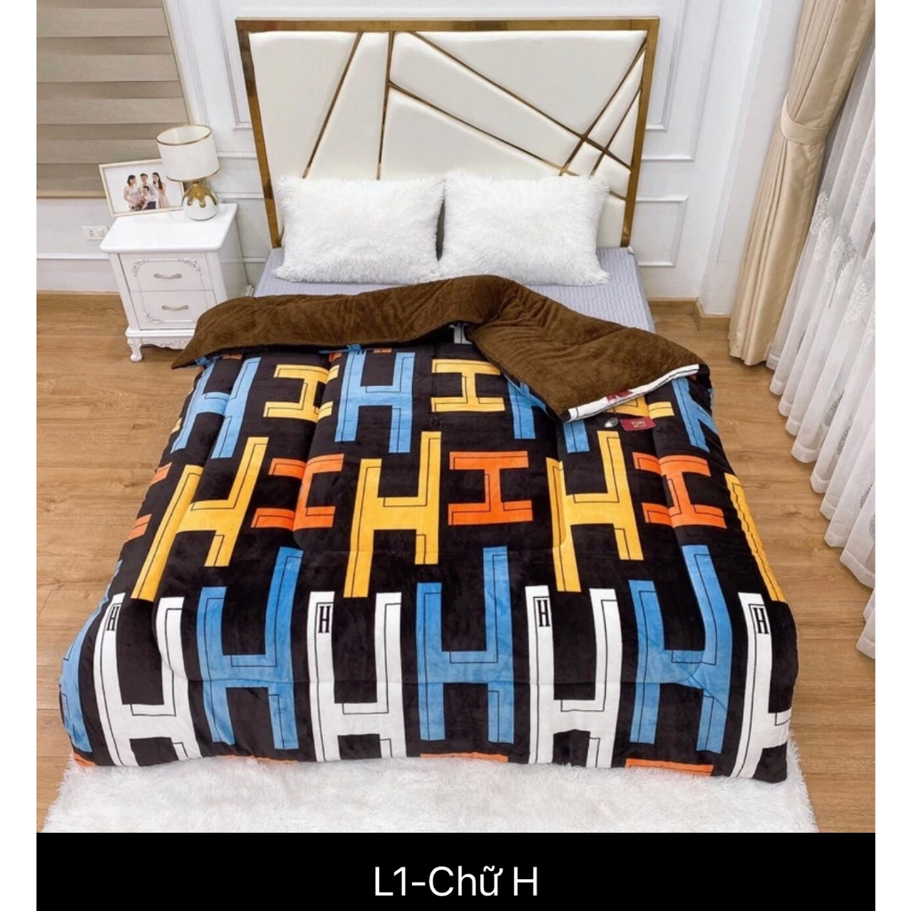 Chăn nỉ lông cừu YUKI cao cấp chính hãng, Mền siêu ấm áp dày mịn kích thước 2mx2m2 nặng 3.5-3.7kg