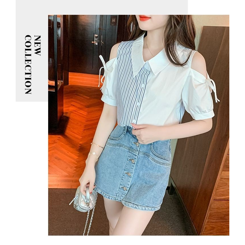 Áo sơ mi nữ hở vai