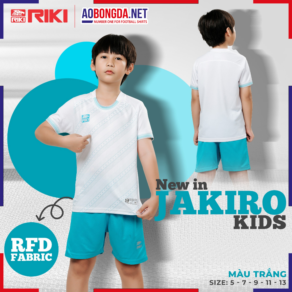 Quần Áo Bóng Đá Trẻ Em Riki Jakiro Kids Chất Vải Thun Mè Thể Thao Thoáng Mát