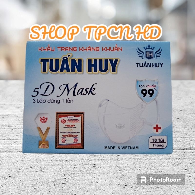 Khẩu trang 5D Tuấn Huy hộp 100 chiếc