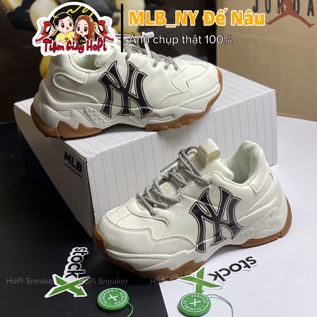 Giày Thể Thao MLB_NY Đế Nâu. MLB_Đế Nâu Full Box Bill. giày mlb, giày ny I HoPi Sneaker