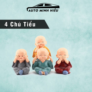Bộ 4 Hòa Thượng Trang Trí Bàn Làm Việc, Xe Hơi