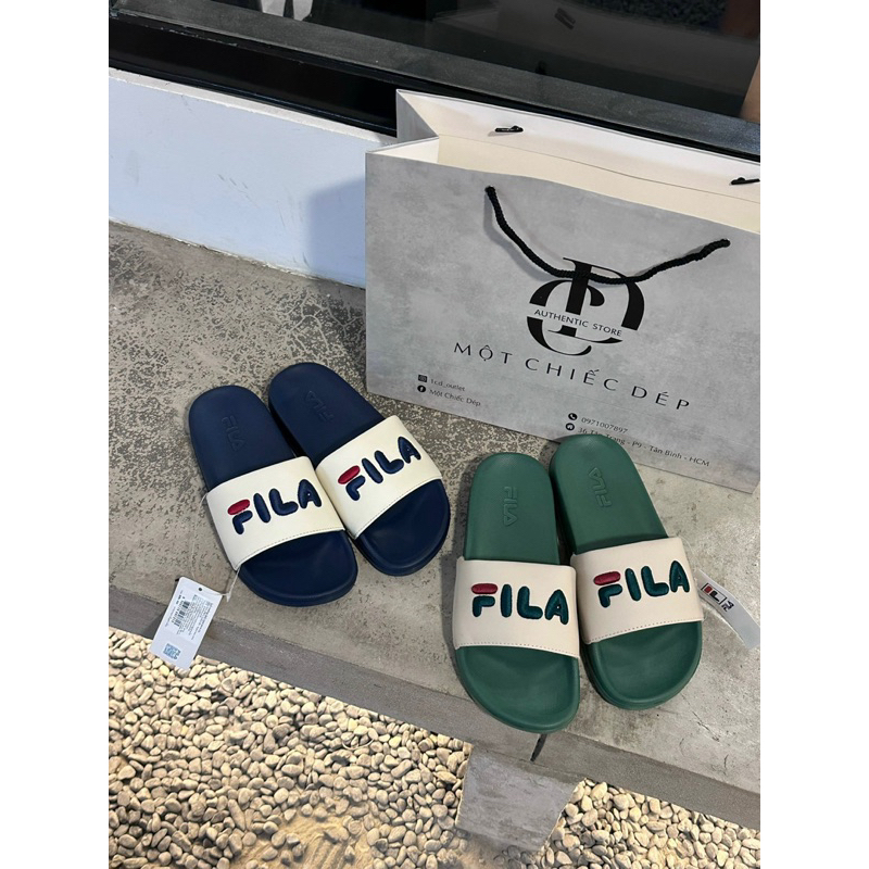 DÉP FILA CARINO THAILAND LÓT BÔNG LOGO THÊU   - FILA CHÍNH HÃNG UNISEX NAM NỮ  - CÓ BILL MUA HÀNG