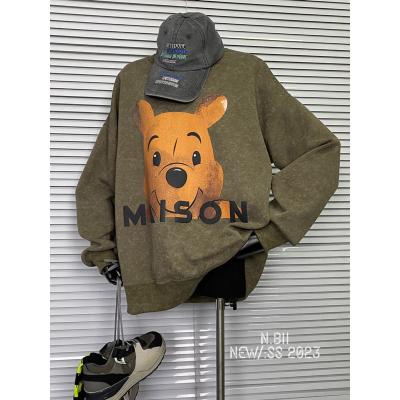Áo Sweater gấu pooh chất vải nhám hàng QCL1